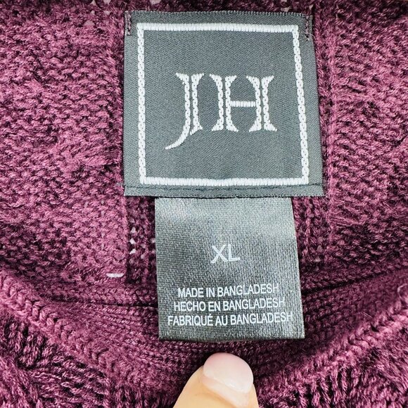 Jessica Howard JH Purple Cable Knit Crewneck Fit Flare Acrylic Sweater Dress XL - Picture 9 of 10